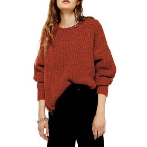 Topshop Burnt Orange  Red Knit Sweater